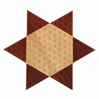Handcrafted wooden Chinese checkers board on a clean white background